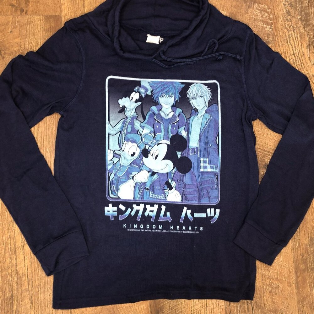 Disney Kingdom Hearts Keyblade Crew Women's Cowl Neck Long Sleeve Top Small